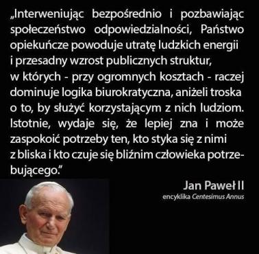 Krótka lekcja ekonomii. Jan Paweł II o państwie opiekuńczym.