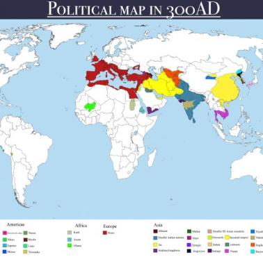 Polityczna mapa świata z 300 roku n.e.