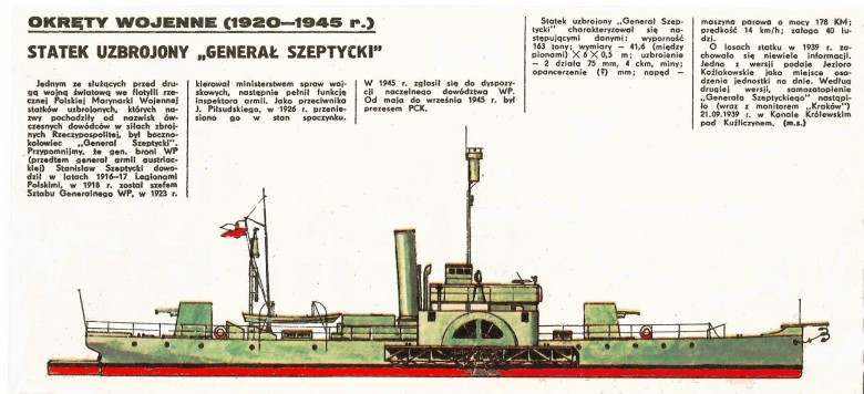 Flotylla Pińska - statek rzeczny ORP „Generał Szeptycki”, 1920-1945