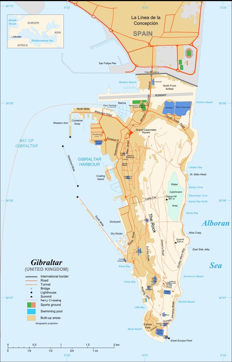 Mapa Gibraltaru
