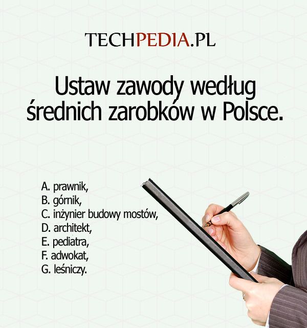 Ustaw zawody według średnich zarobków w Polsce