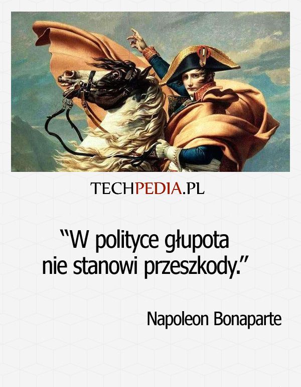W po­lity­ce głupo­ta nie sta­nowi przeszkody. Napoleon Bonaparte