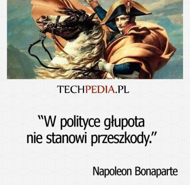 "W po­lity­ce głupo­ta nie sta­nowi przeszkody." Napoleon Bonaparte