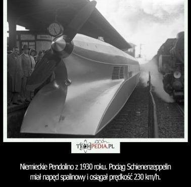 Niemieckie Pendolino z 1930 roku. Pociąg Schienenzeppelin miał napęd spalinowy i osiągał prędkością 230 km/h.