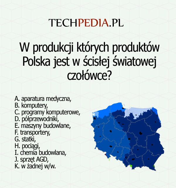 W produkcji których produktów Polska jest w ścisłej światowej czołówce?