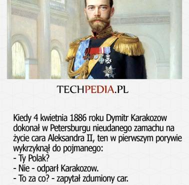 Kiedy 4 kwietnia 1886 roku Dymitr Karakozow  dokonał w Petersburgu nieudanego zamachu na  życie cara Aleksandra II, ten ....
