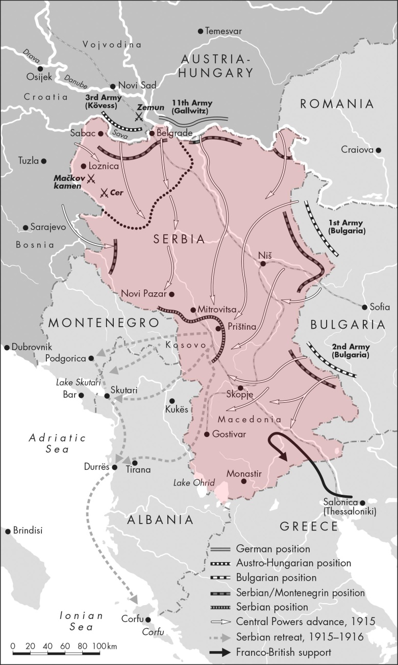 Inawazja Niemiec, Austro-Węgier i Bułgarii na Serbię w 1915 roku, Aeengath 2020