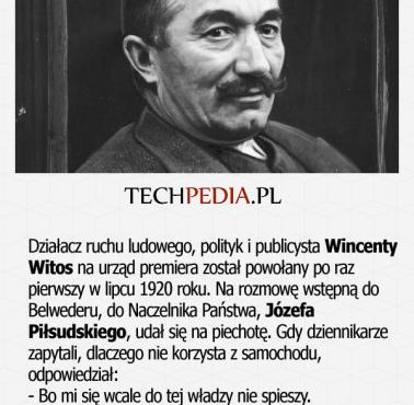 Działacz ruchu ludowego, polityk i publicysta Wincenty Witos na urząd premiera został powołany po raz  pierwszy w lipcu ...