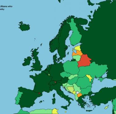Odsetek Amerykanów, którzy słyszeli o krajach europejskich