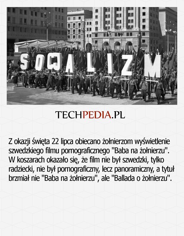 Z okazji święta 22 lipca obiecano żołnierzom wyświetlenie szwedzkiego filmu pornograficznego Baba na żołnierzu.  ....