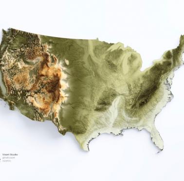 Reliefowa mapa USA