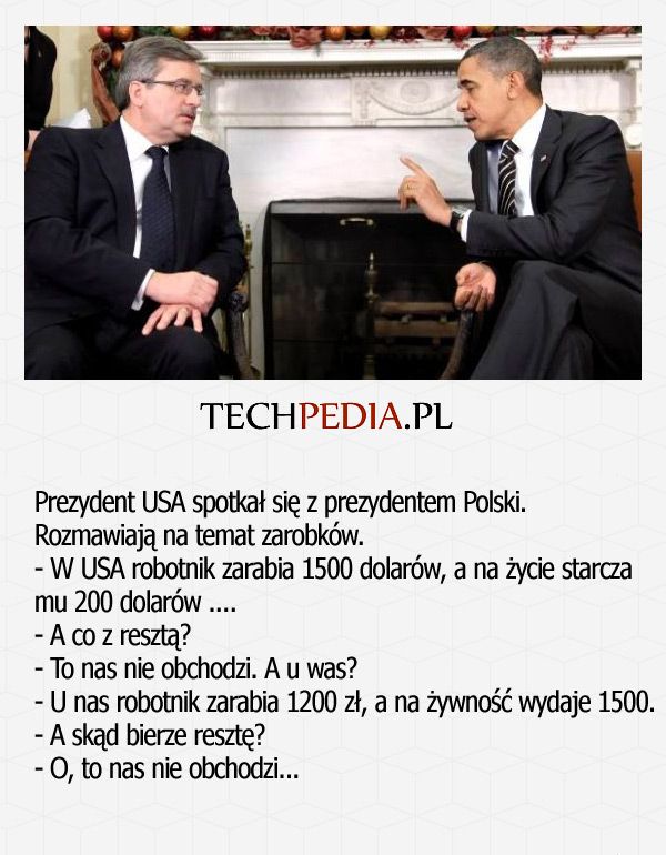 Prezydent USA spotkał się z prezydentem Polski. Rozmawiają na temat zarobków.