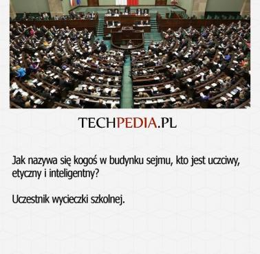 Jak nazywa się kogoś w budynku sejmu, kto jest uczciwy, etyczny i inteligentny?  Uczestnik wycieczki szkolnej.