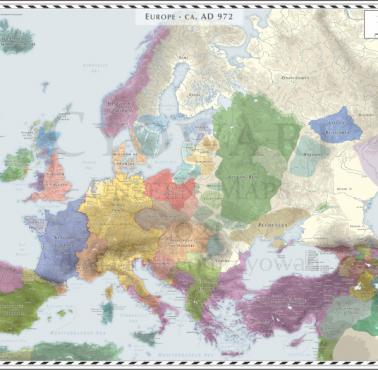 Mapa Europy z 972 roku