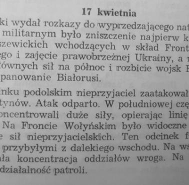 Gen. broni Kazimierz Sosnkowski o ataku wyprzedzającym w szykujące się do ataku wojska rosyjskie, 17 kwietnia 1919