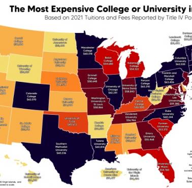 Najdroższe uczelnie w każdym stanie USA