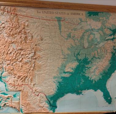 Reliefowa mapa USA z 1960 roku