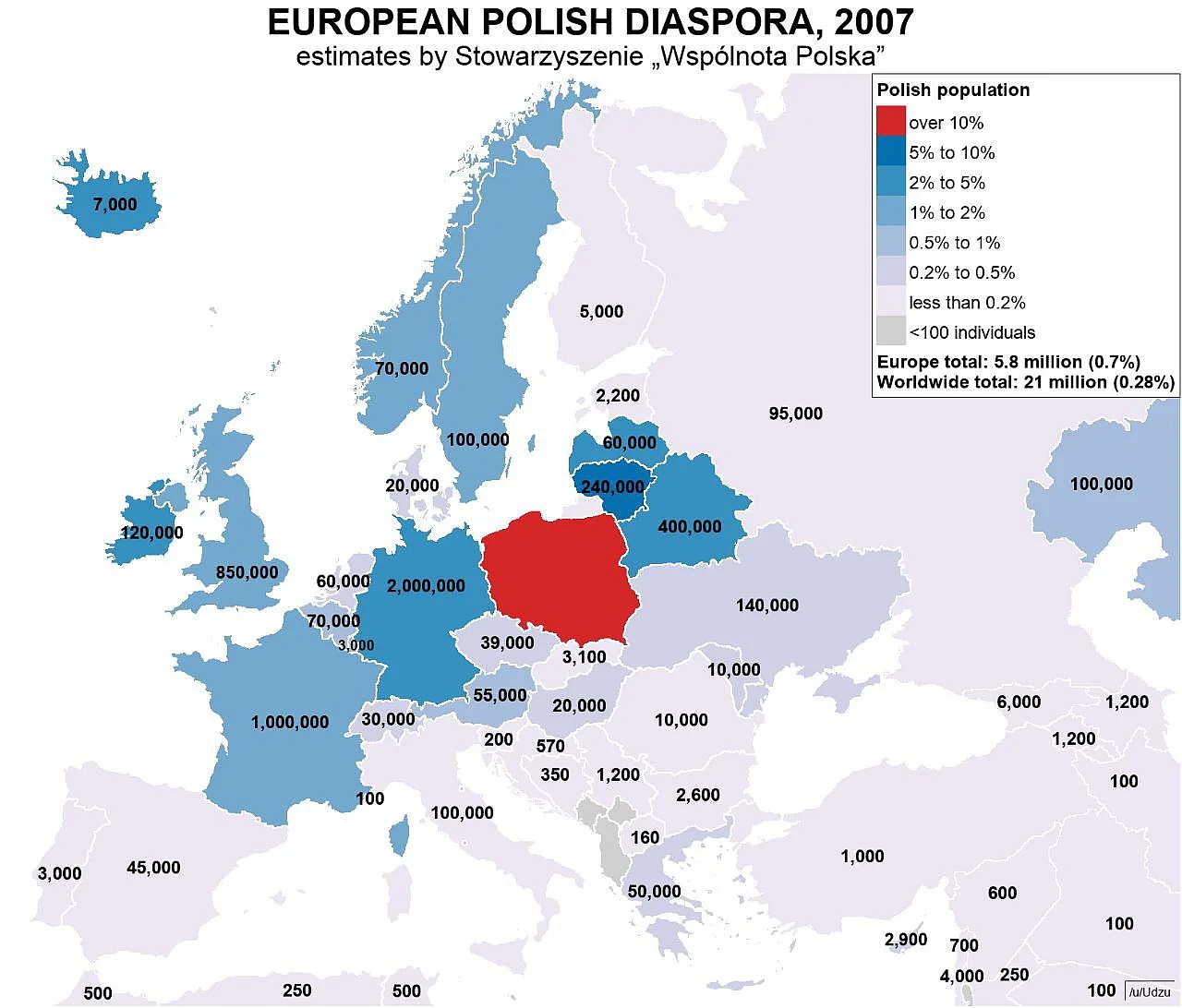 Polska diaspora w Europie, 2007