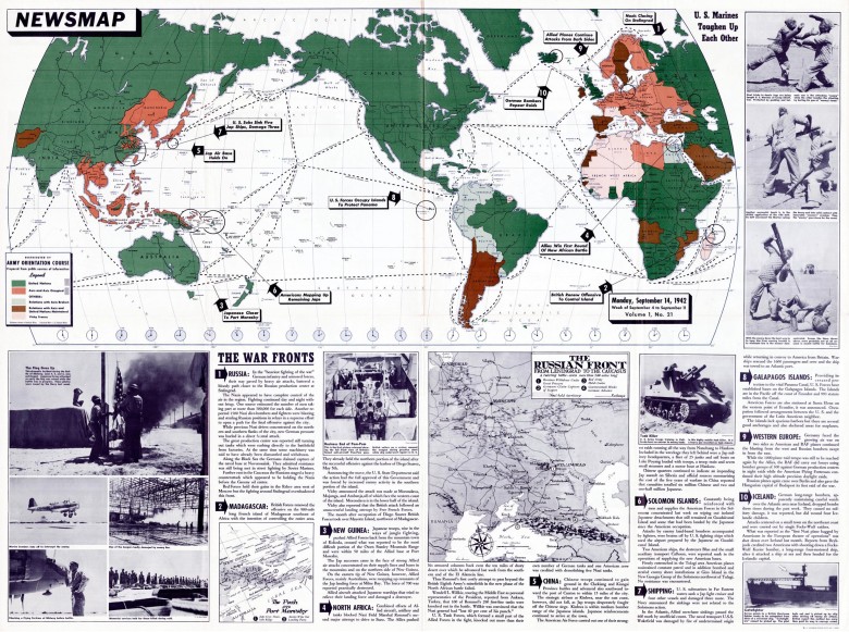 Mapa objaśniająca sytuację wojenną z 28 września 1942 roku