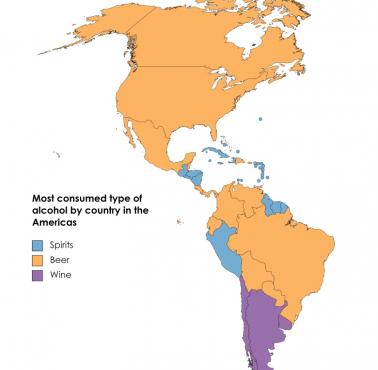 Najczęściej spożywany rodzaj alkoholu w obu Amerykach
