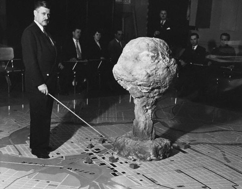 Wizualizacja wybuchu bomby atomowej, Ottawa, 1952