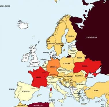 Długość granic europejskich krajów