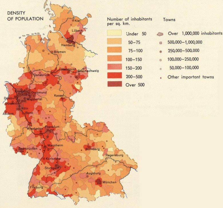 Gęstość zaludnienia NRD (lata 60.), 1967