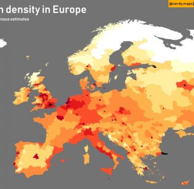 Gęstość zaludnienia Europy