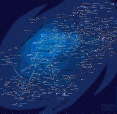 Mapa uniwersum Gwiezdnych Wojen.