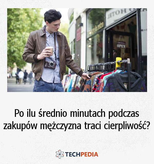 Po ilu średnio minutach podczas zakupów mężczyzna traci cierpliwość?