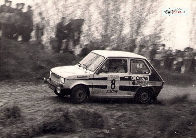 Lata 70. Fiat 126p w wersji rajdowej.