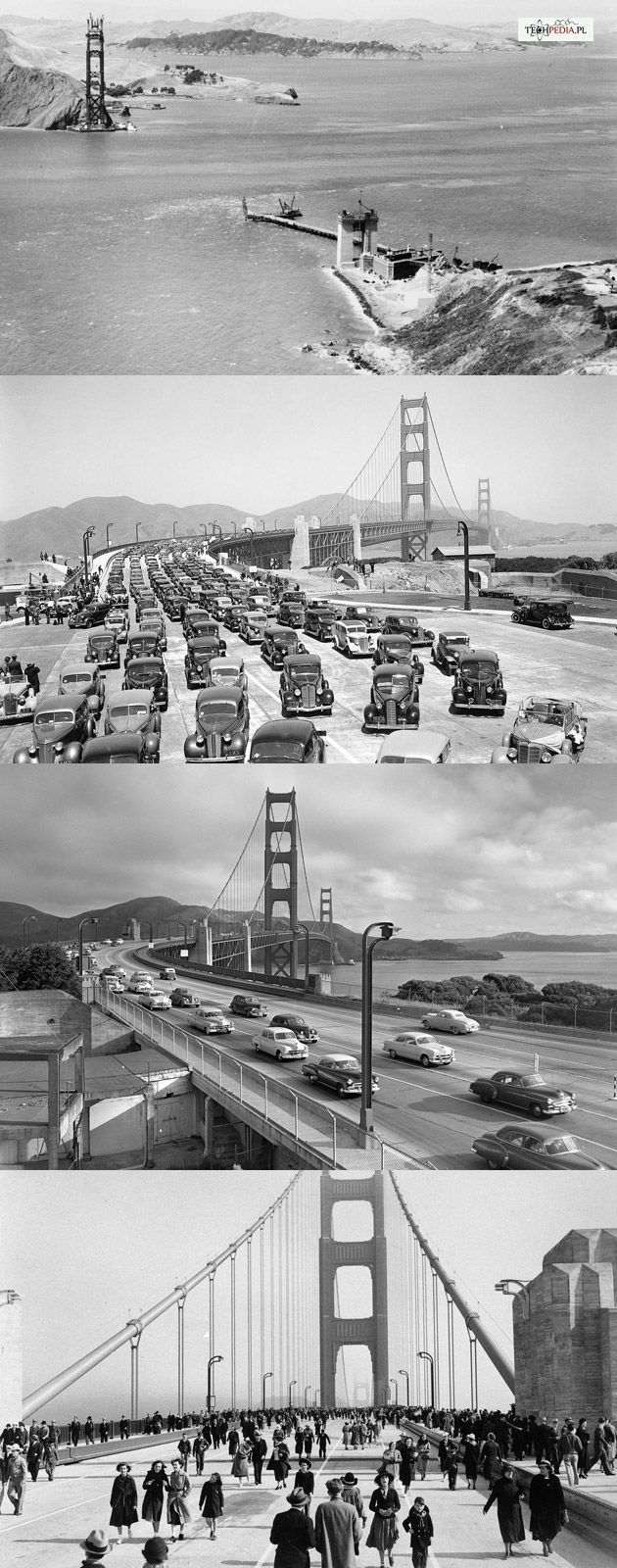 Most Golden Gate (San Francisco) w latach 30-tych XX wieku.