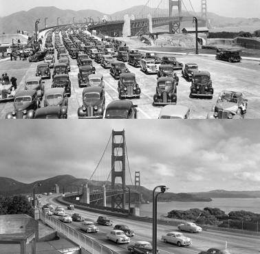 Most Golden Gate (San Francisco) w latach 30-tych XX wieku.