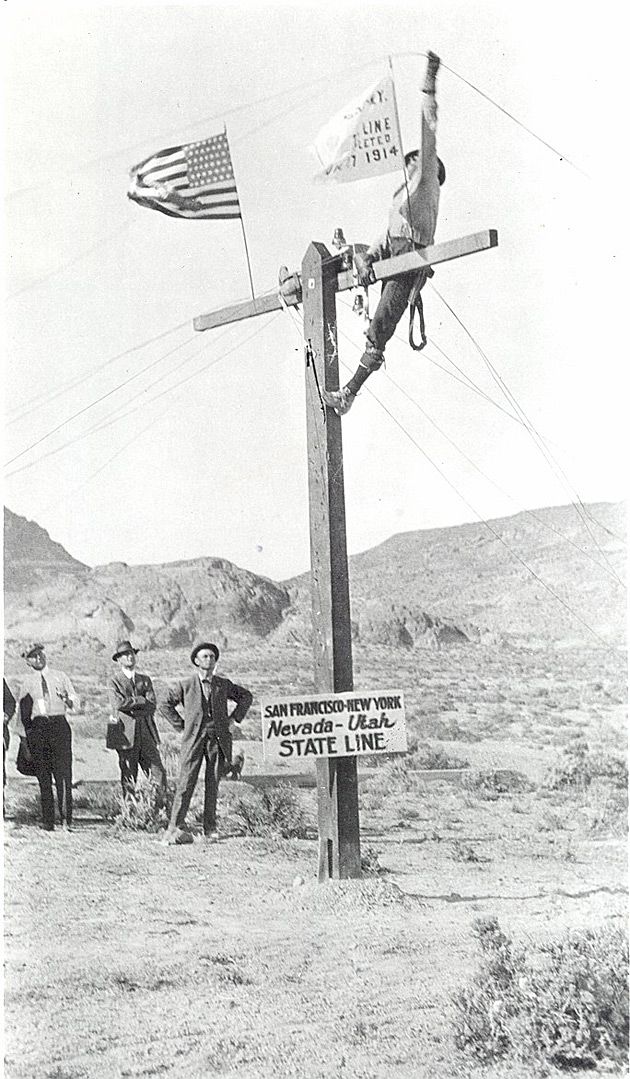 Ostani zbudowany słup telefoniczny łączący San Francisco i Nowy Jork (stany Nevadai Utah).