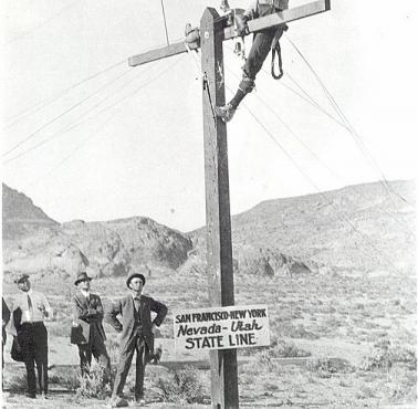 Ostani zbudowany słup telefoniczny łączący San Francisco i Nowy Jork (stany Nevadai Utah).