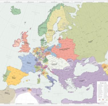 Mapa Europy z 1762 roku