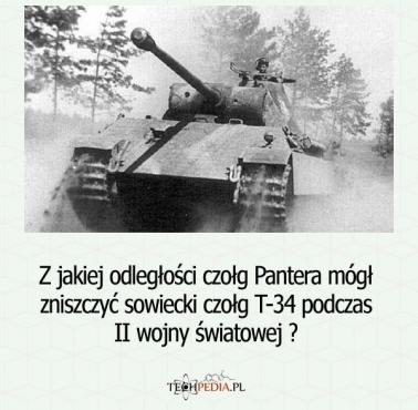 Z jakiej odległości czołg Pantera mógł zniszczyć sowiecki czołg T-34 podczas II wojny światowej ?
