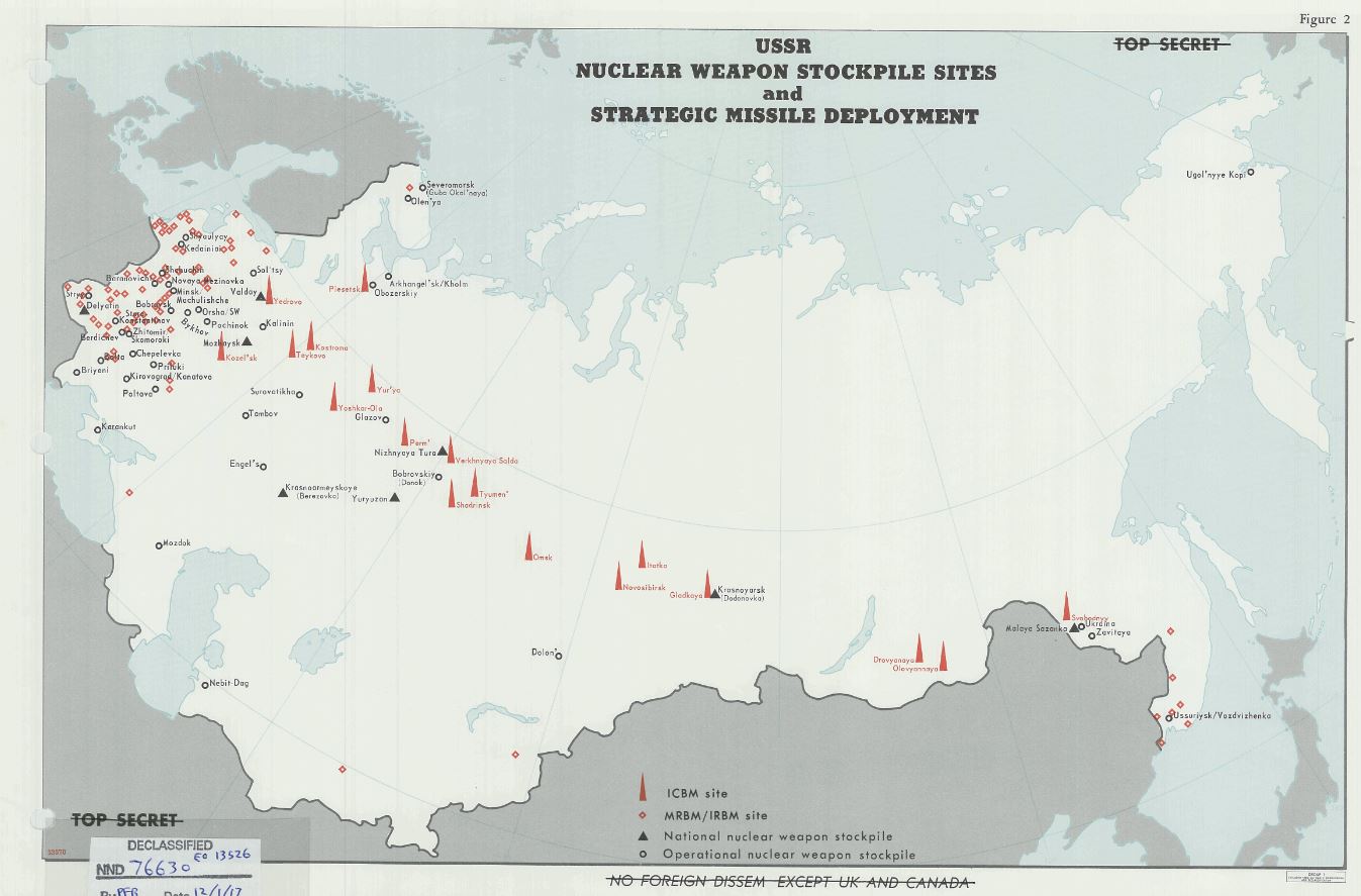 Rosyjskie obiekty nuklearne w ZSRR, źródło CIA