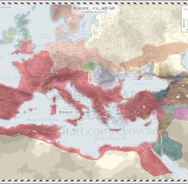 Mapa Europy z 60 roku