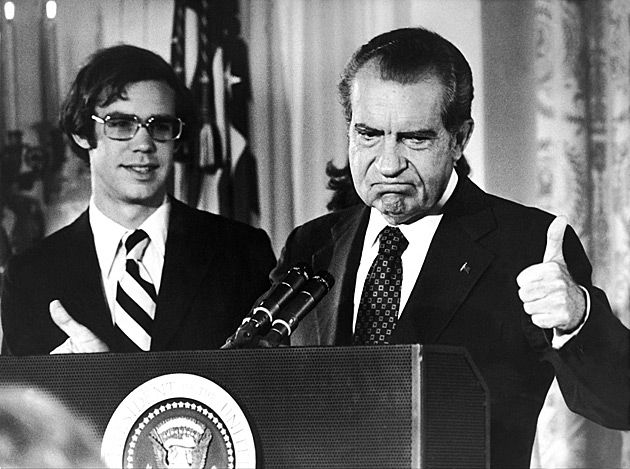 Prezydent USA Richard Nixon rezygnuje z urzędu (USA)