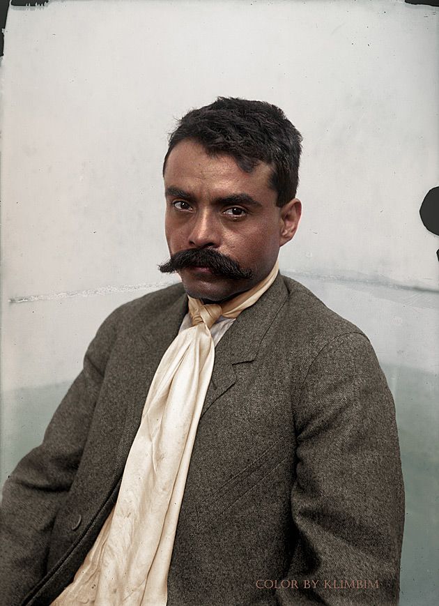 Emiliano Zapata, przywódca chłopskiej partyzantki w czasie rewolucji meksykańskiej (1911-1917).