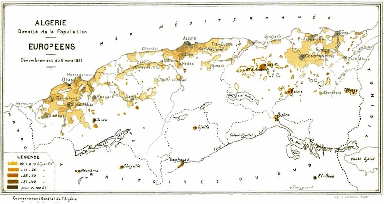 Ludność europejska we francuskiej Algierii, 1921