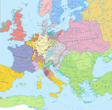Europa 1648 po Traktacie Westfalskim i zakończeniu wojny trzydziestoletniej
