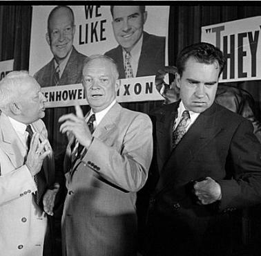 Eisenhower i Nixon podczas kampanii