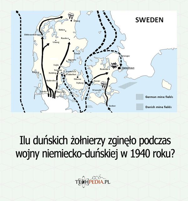 Ilu duńskich żołnierzy zginęło podczas wojny niemiecko-duńskiej w 1940 roku?