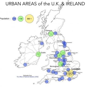Największe miasta i obszary metropolitarne w Wielkiej Brytanii i Irlandii