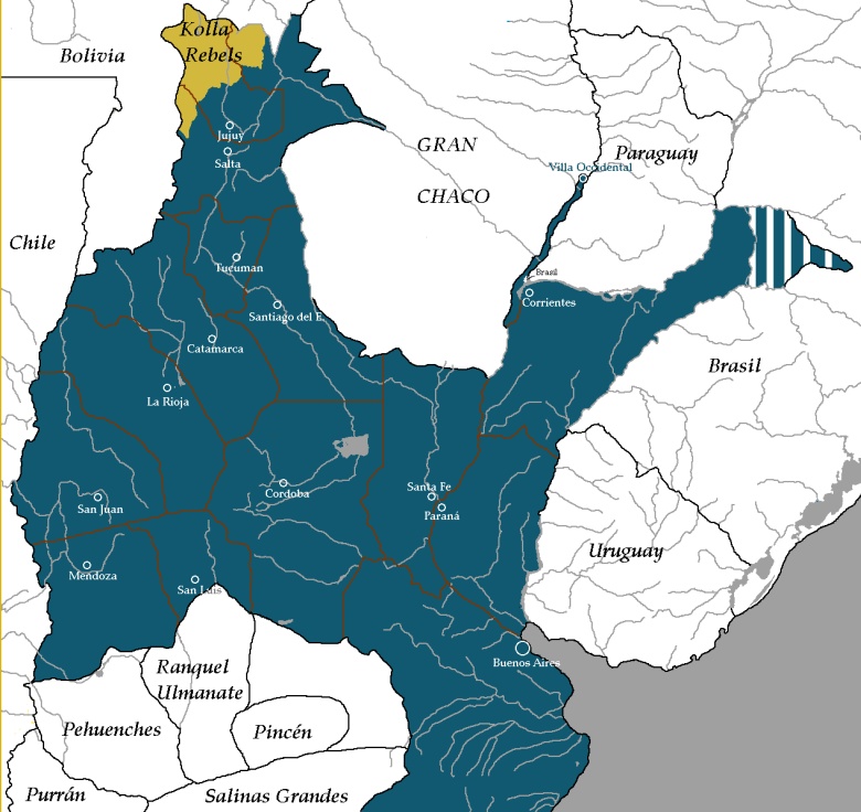Mapa Argentyny w 1874 roku
