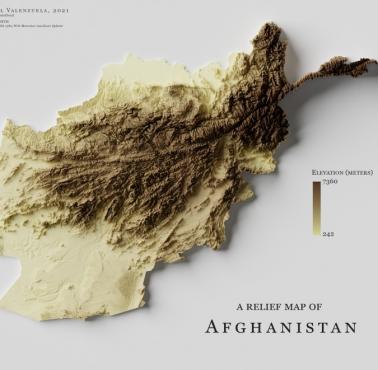 Reliefowa mapa Afganistanu