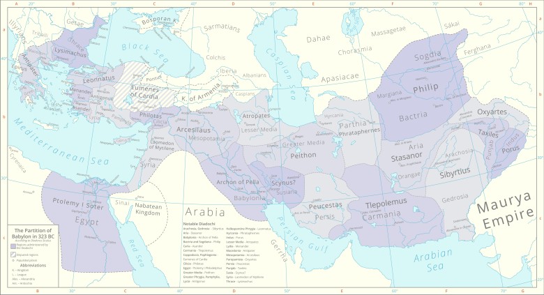 Rozpad imperium Aleksandra Wielkiego po jego śmierci, 323 rok p.n.e