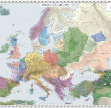 Mapa Europy z 1095 roku